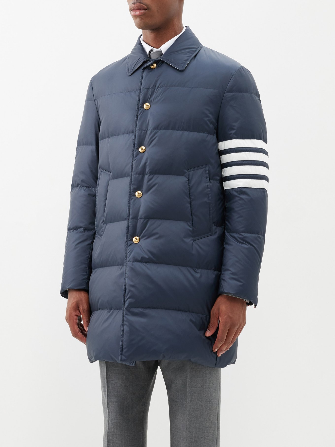 Nylon And Leather Down Filled Gilet in Blue - Tom Ford