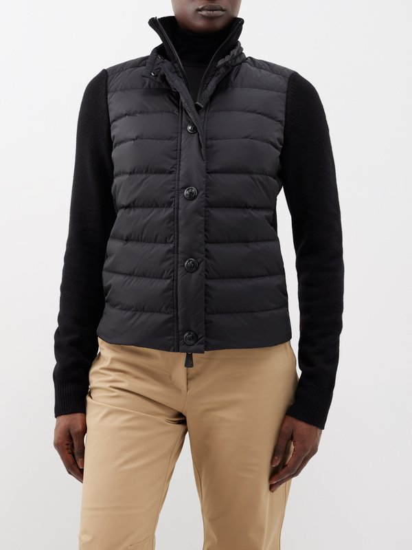 Moncler Grenoble Down-panelled wool-blend cardigan