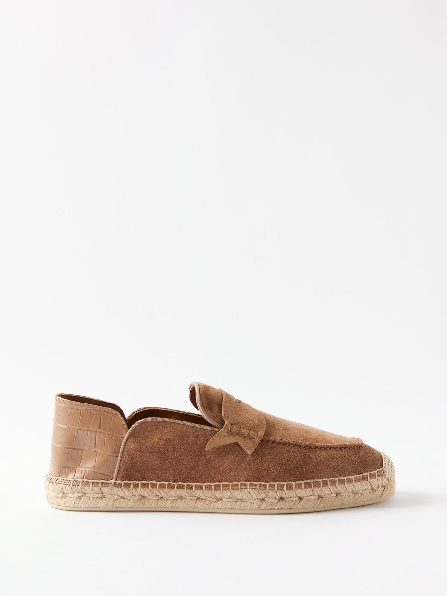 Christian Louboutin Paquepapa No Back leather and suede espadrilles