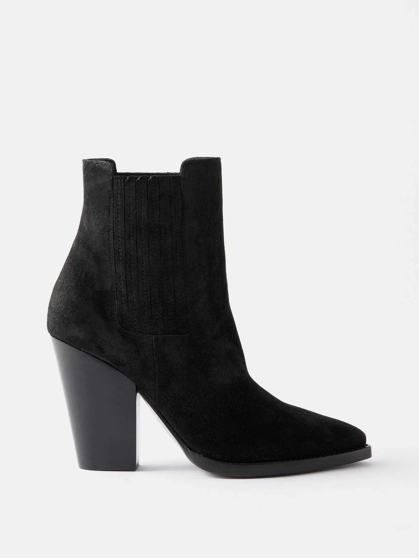 Suede Ankle Boots - Black