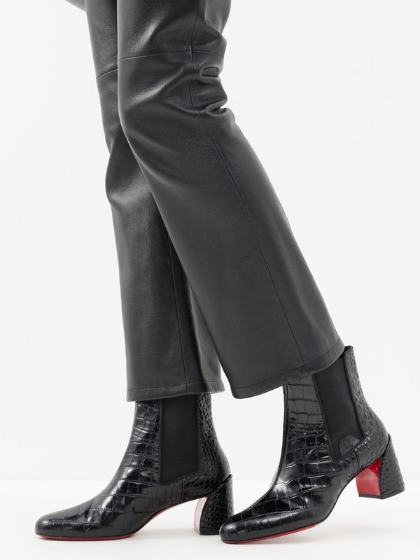 Christian Louboutin Turelastic 55 croc-effect leather boots