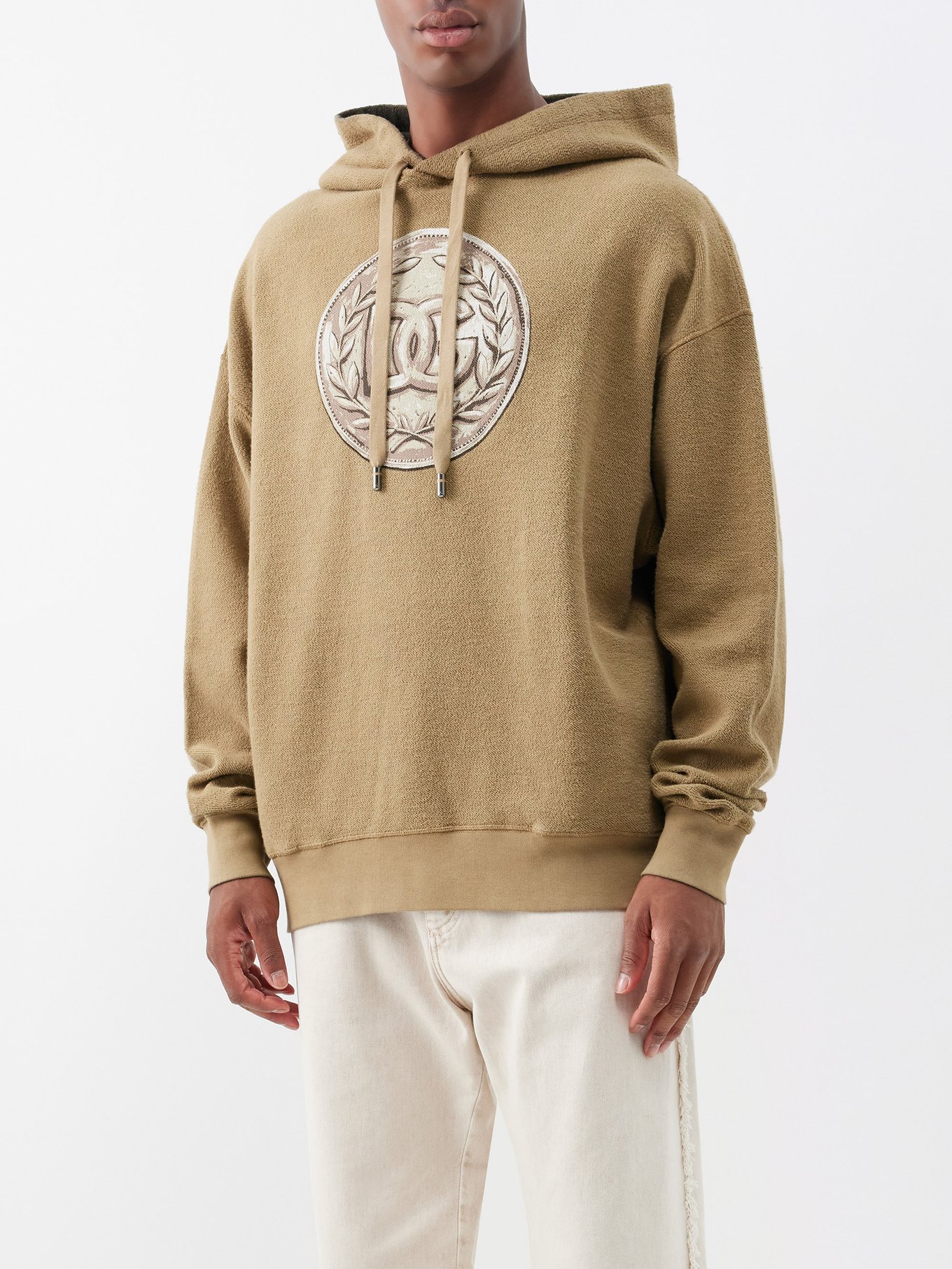 Beige Coin-print cotton-fleece hoodie & Gabbana | MATCHESFASHION US