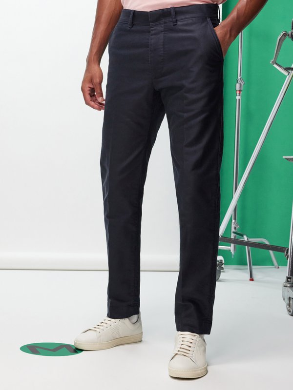 Tom Ford Flat-front cotton-twill chinos