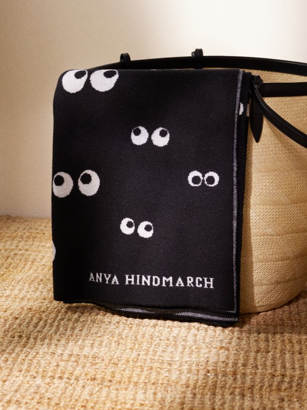 Anya Hindmarch All Over Eyes-intarsia wool blanket