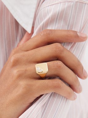 Gemella Sweetheart diamond & 18kt gold ring