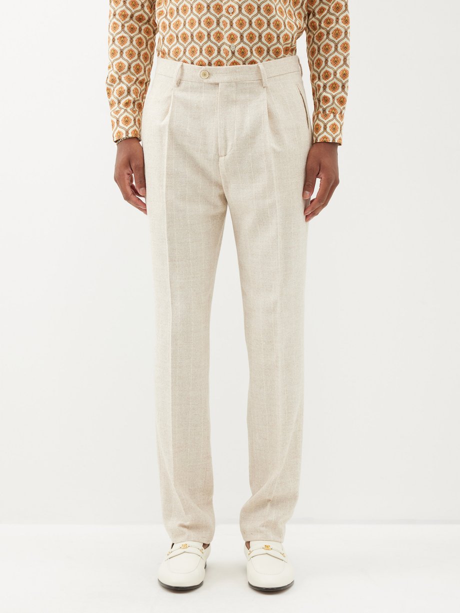 Etro Striped alpaca-blend tailored trousers