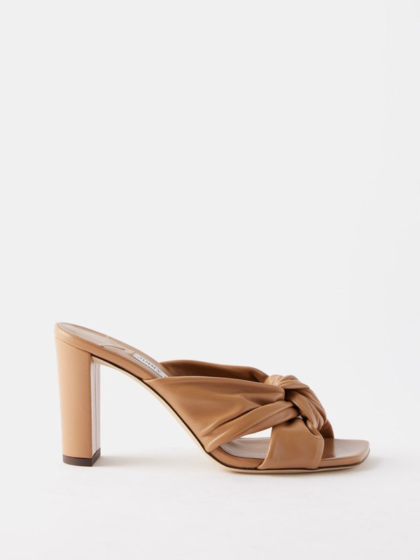 Jimmy Choo Avenue 85 knotted leather mules