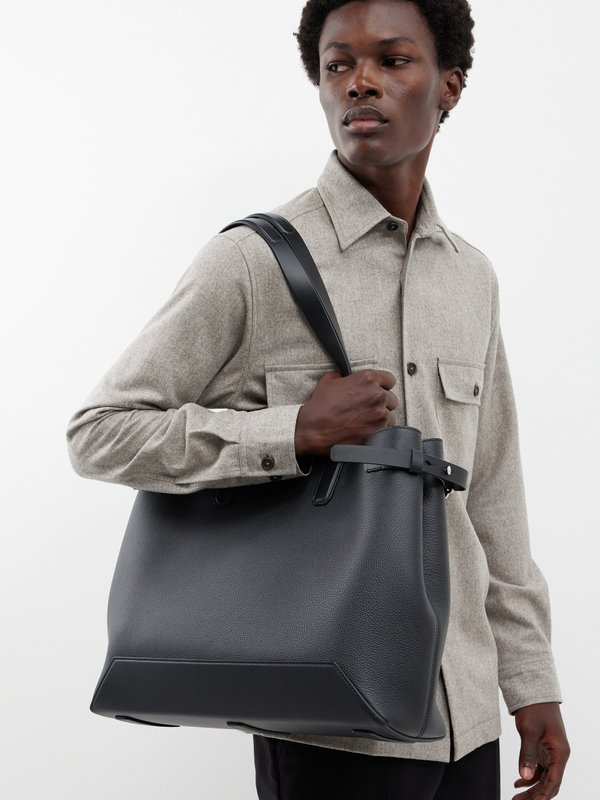 Dunhill 1893 Harness grained-leather tote bag