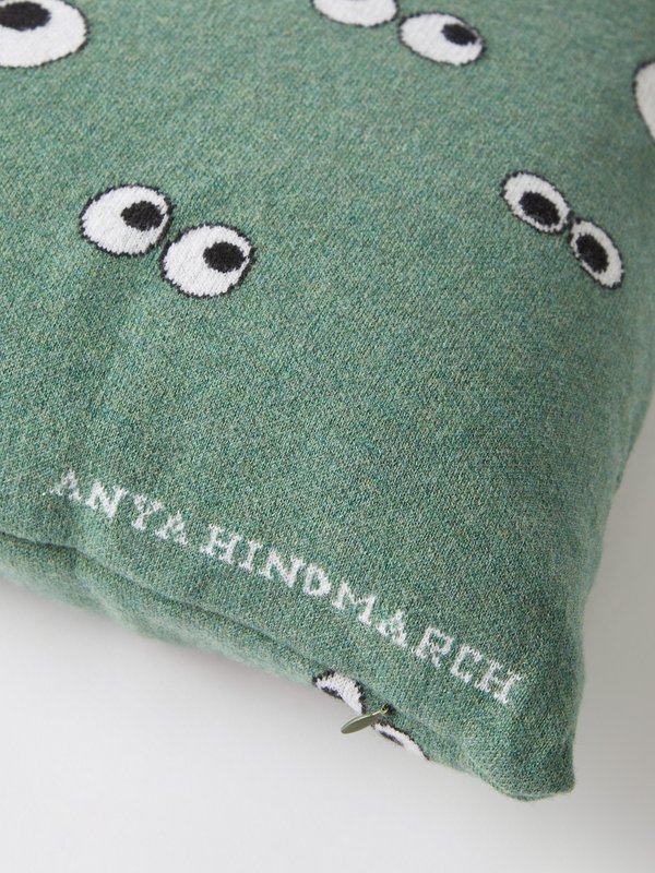 Anya Hindmarch All Over Eyes-jacquard wool cushion