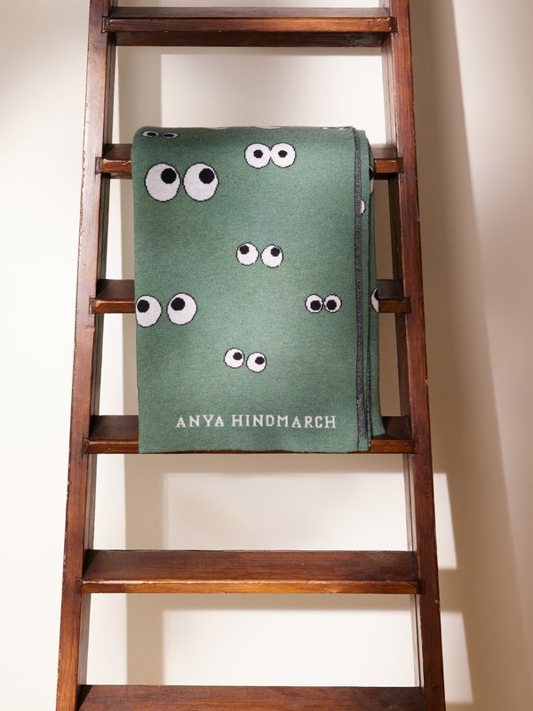 Anya Hindmarch All Over Eyes-intarsia wool blanket