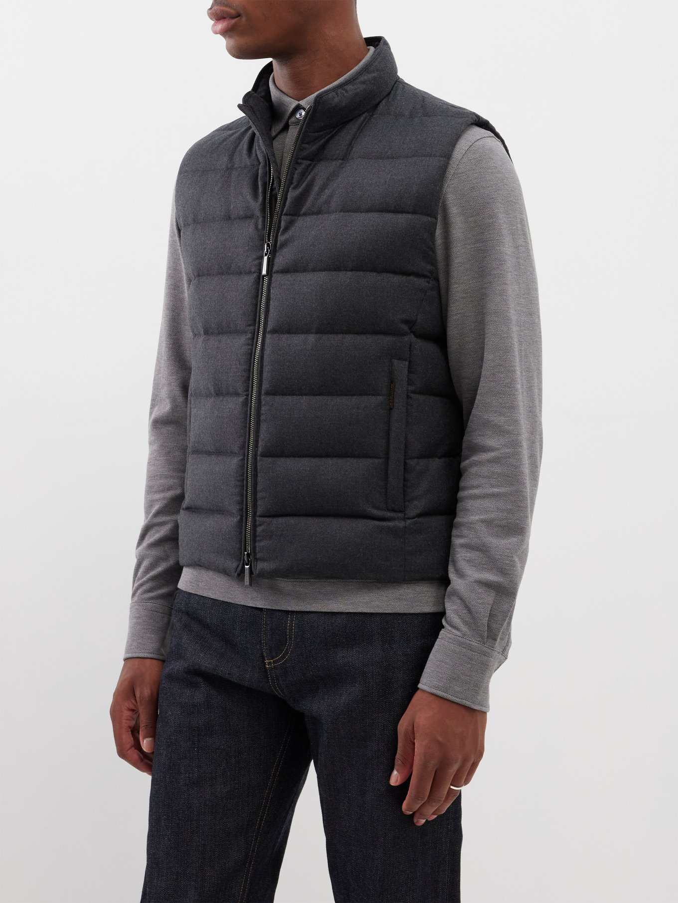 Oliver wool-blend quilted down gilet | MooRER