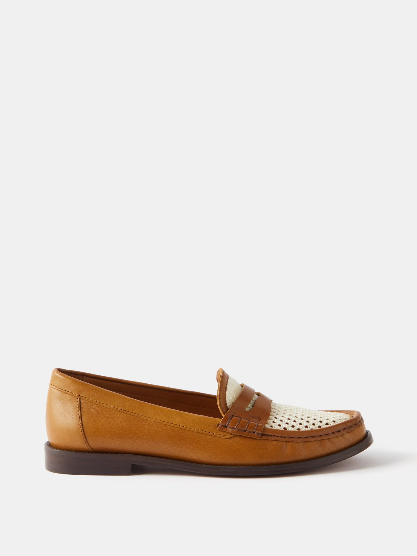 Tan Penny leather loafers | Ralph | MATCHESFASHION