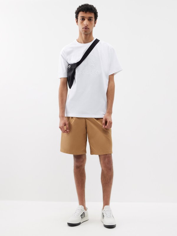 Burberry Pleated cotton-twill shorts