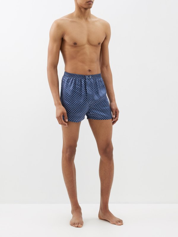 Derek Rose Brindisi wave-print silk boxer shorts