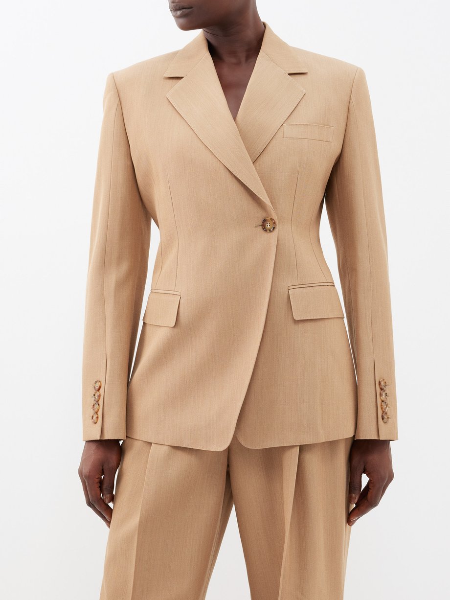 Burberry Oblique-front wool suit jacket