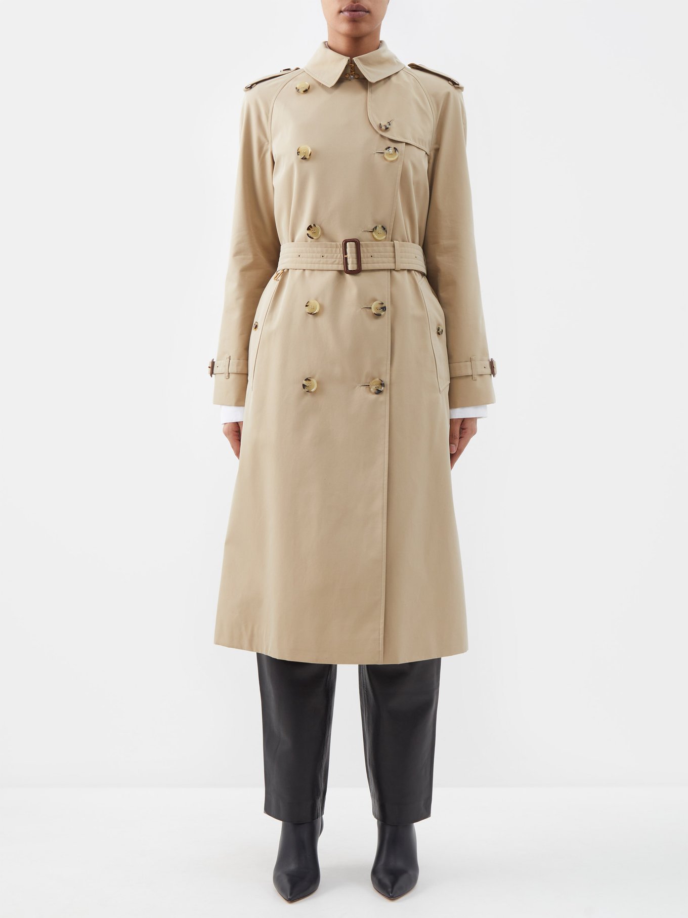 Beige Waterloo cotton-gabardine trench coat Burberry | MATCHESFASHION UK