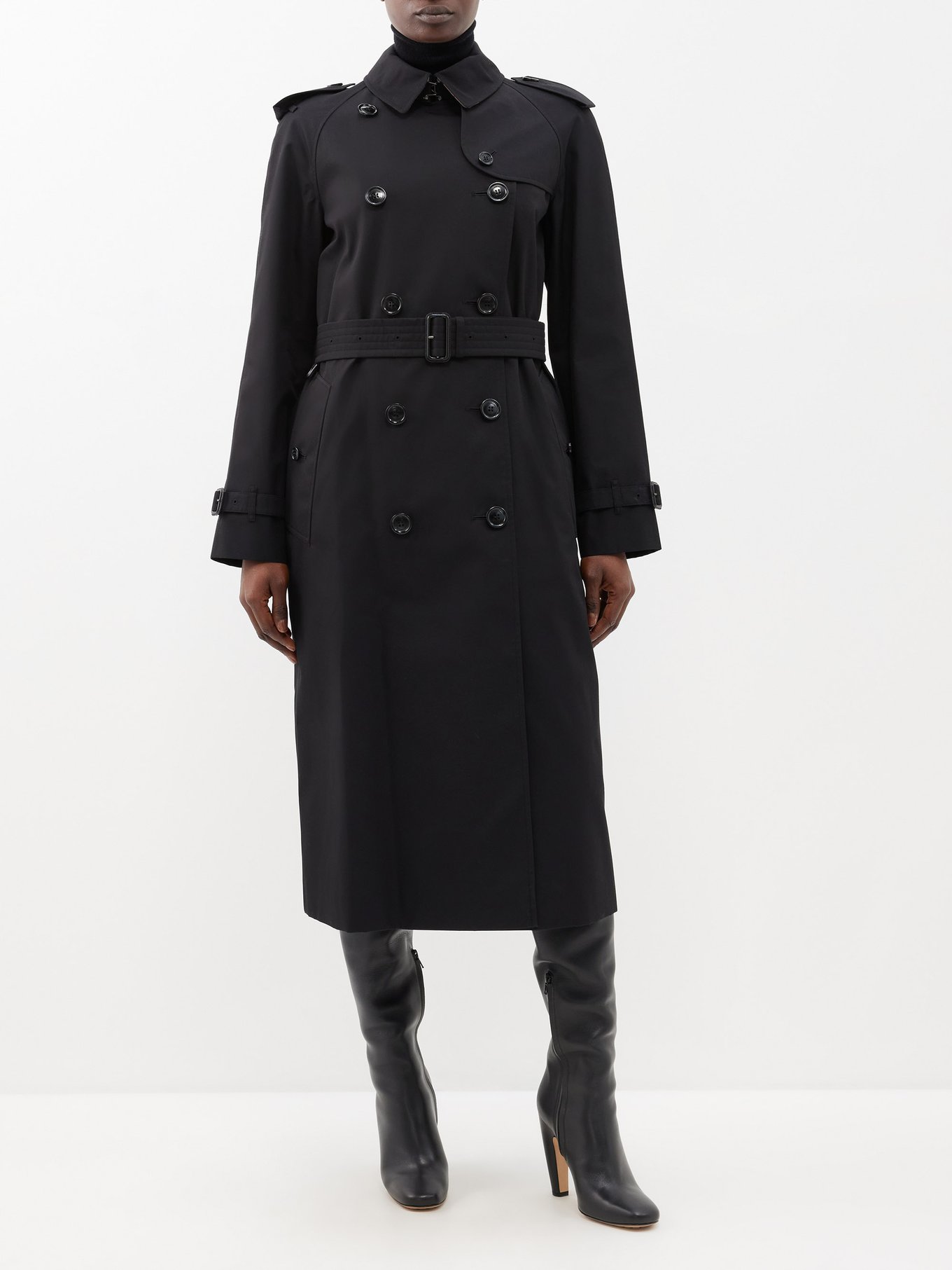 Black Waterloo cotton-gabardine trench coat | Burberry | US