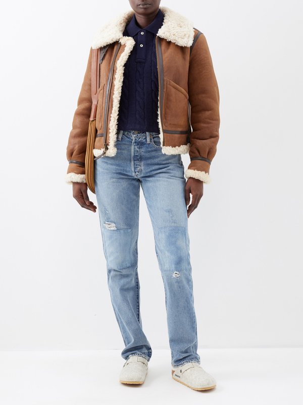 Polo Ralph Lauren Shearling and leather aviator jacket