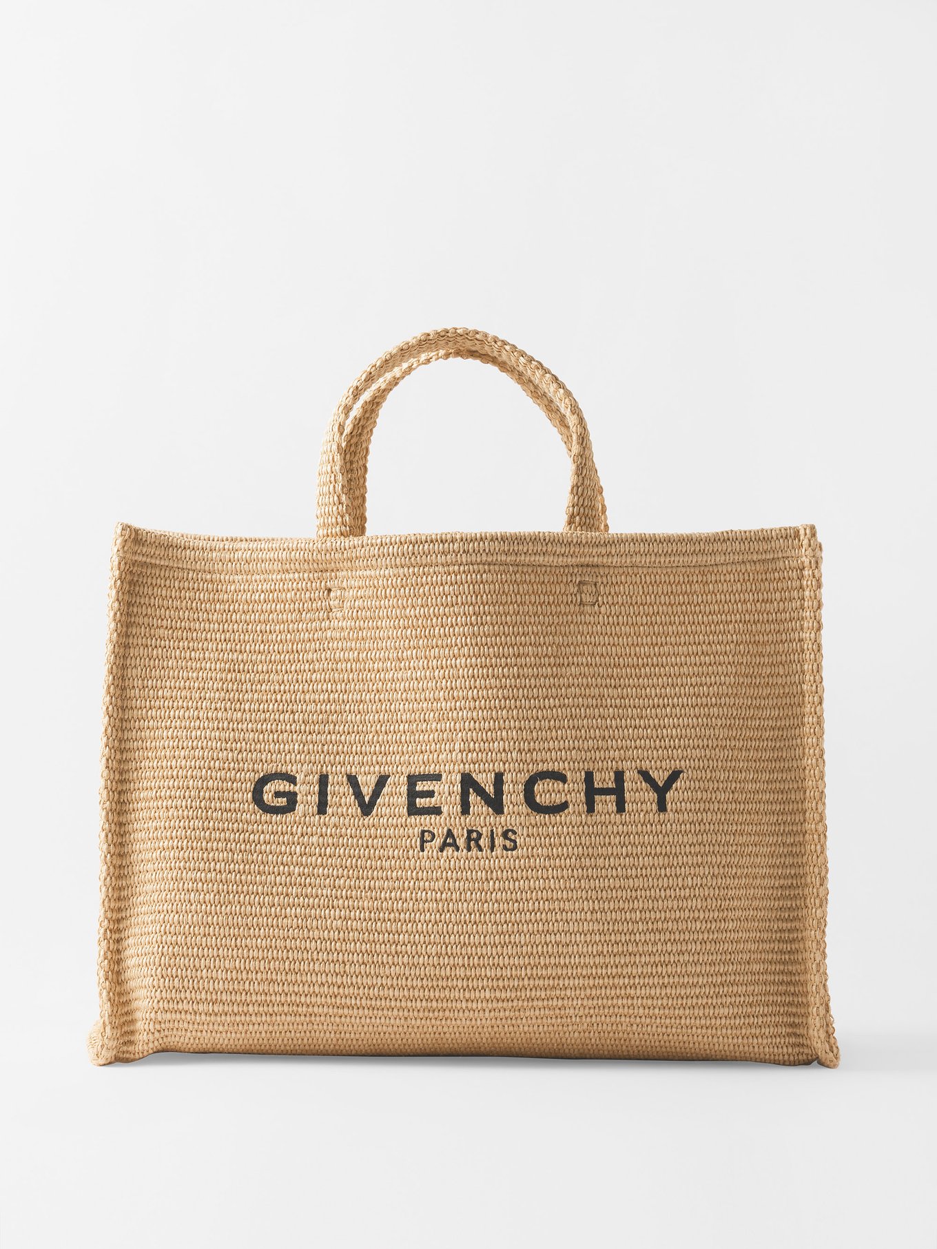 G-Tote large logo-embroidery faux-raffia tote bag | Givenchy