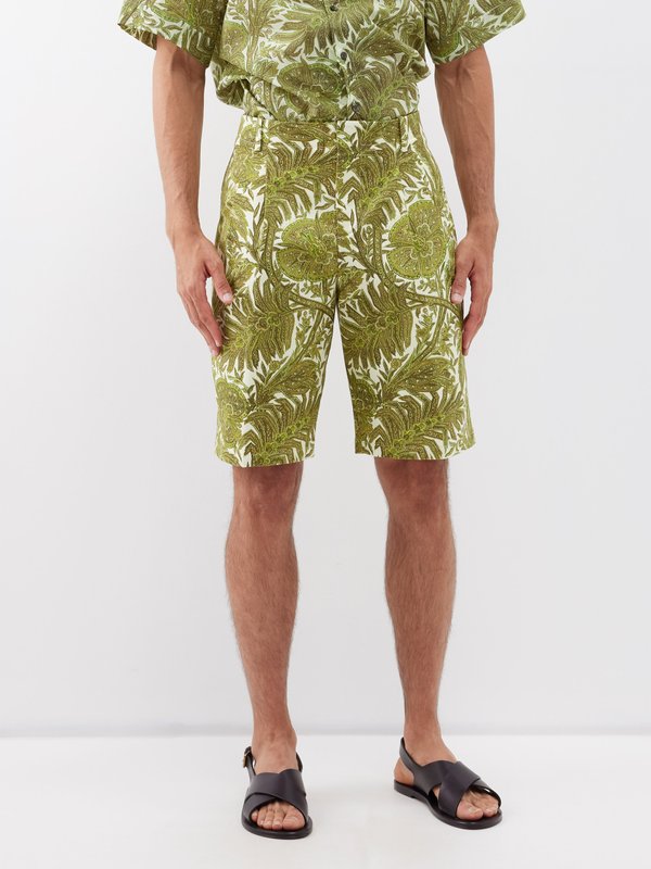 Etro Floral-print cotton shorts