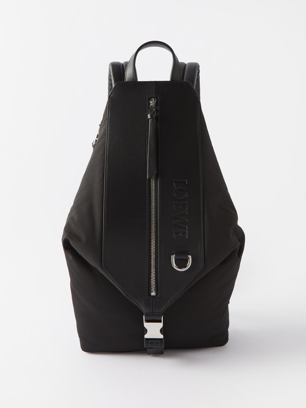 LOEWE Covertible nylon and leather backpack