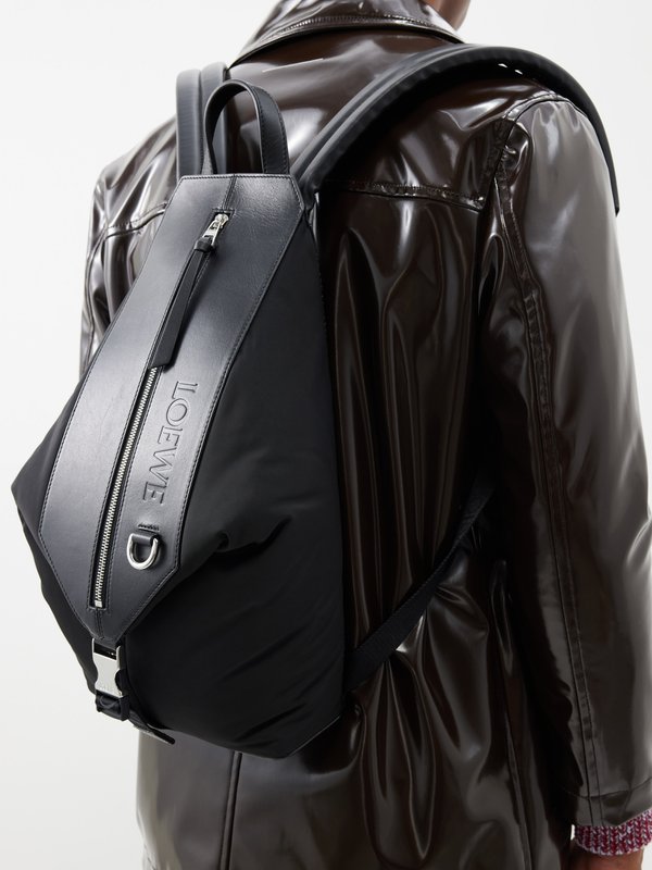 LOEWE Covertible nylon and leather backpack