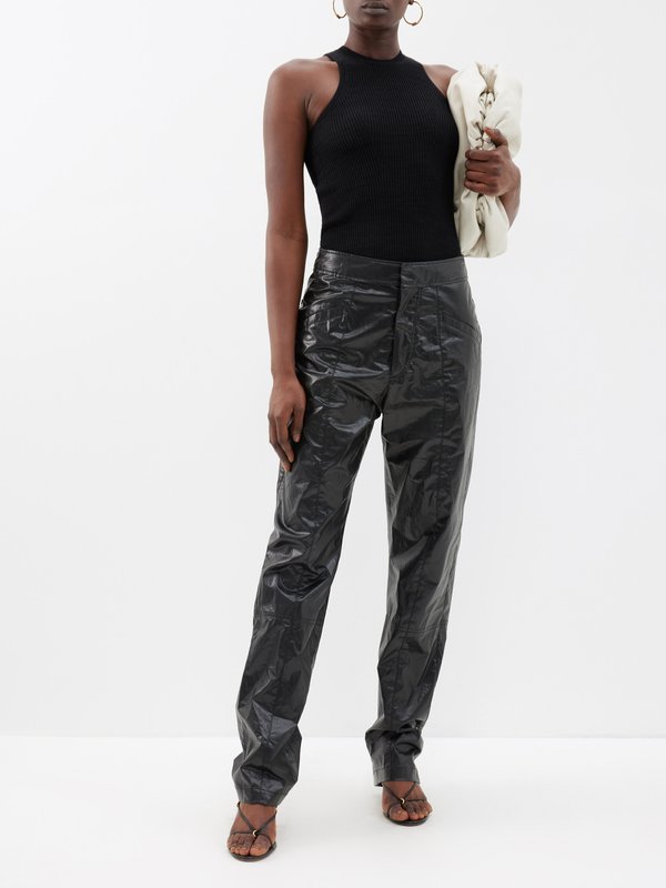 Isabel Marant Anea coated-cotton trousers