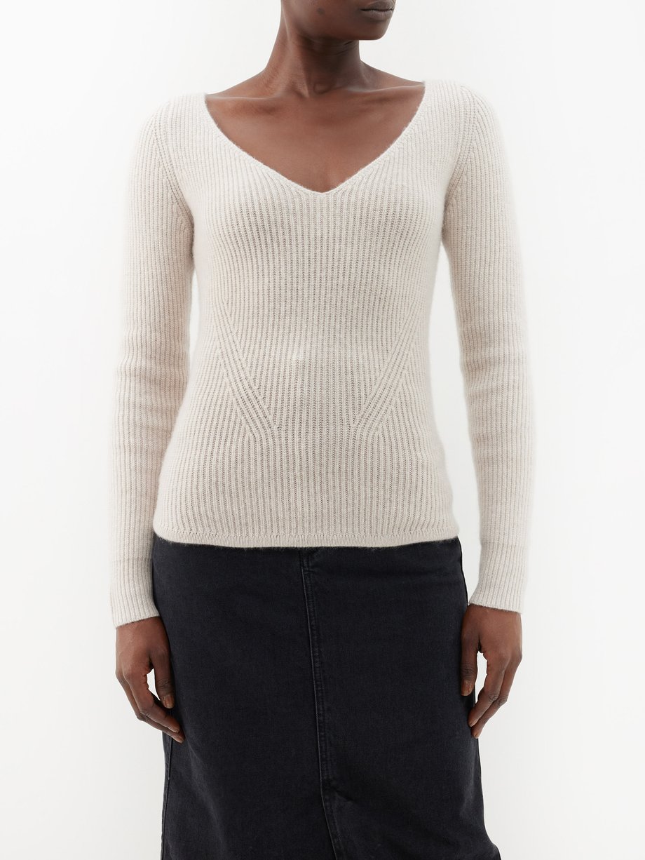 Isabel Marant Bricella V-neck ribbed wool-blend sweater