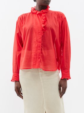 Marant Etoile Pamias ruffled cotton-voile blouse