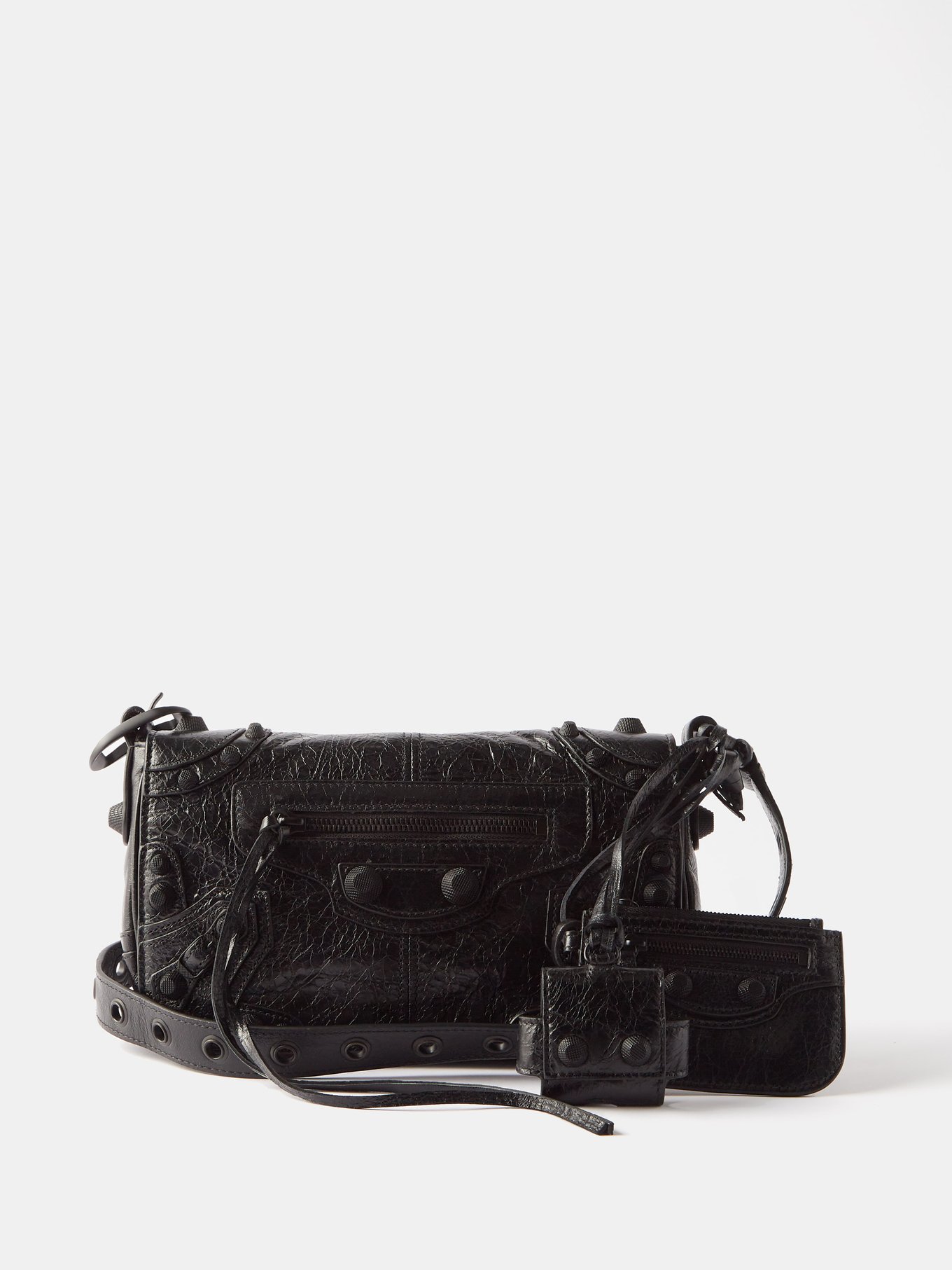 BALENCIAGA Le Cagole XS studded printed leather shoulder bag