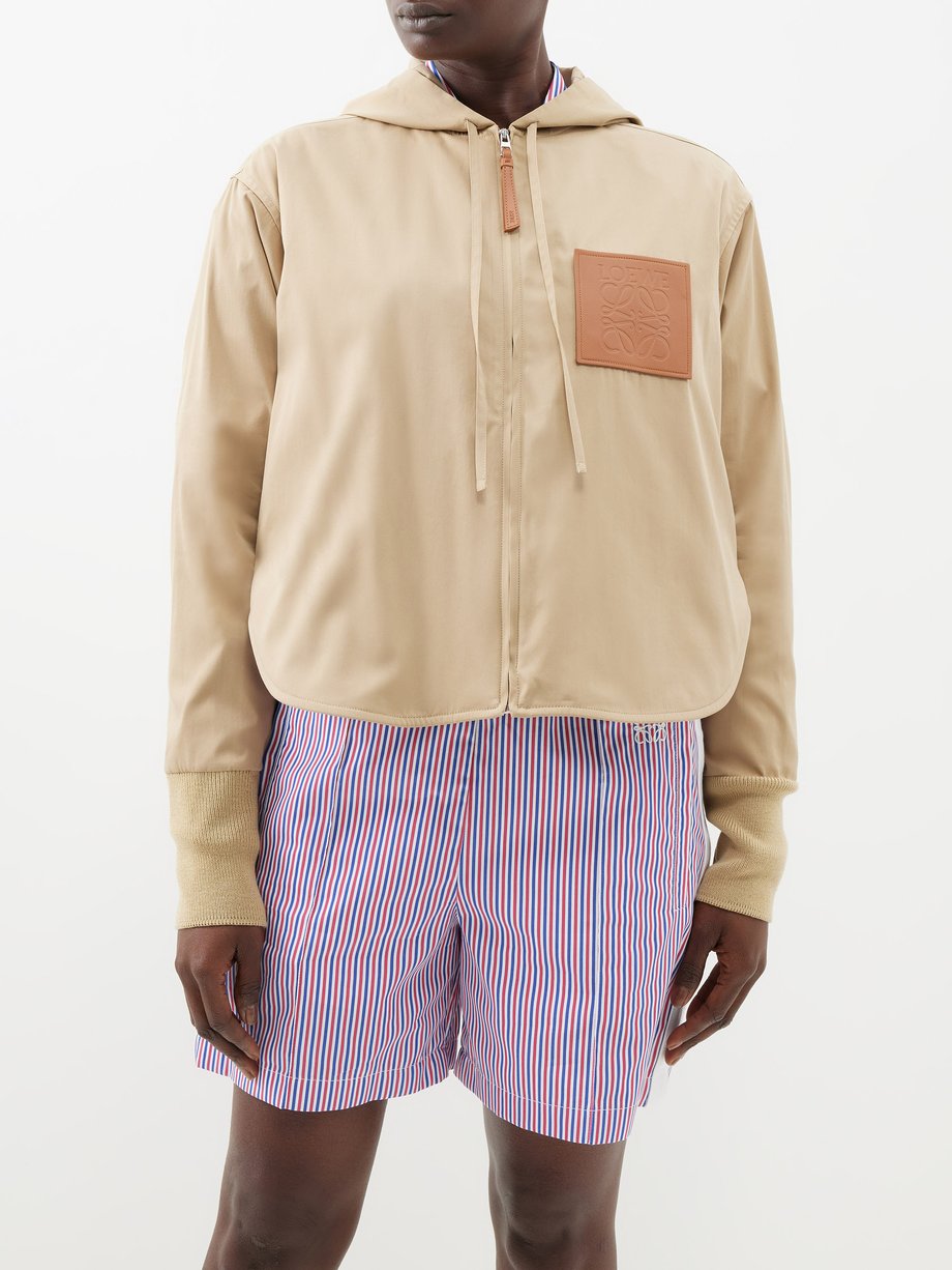 LOEWE Anagram-patch cotton-blend hooded jacket