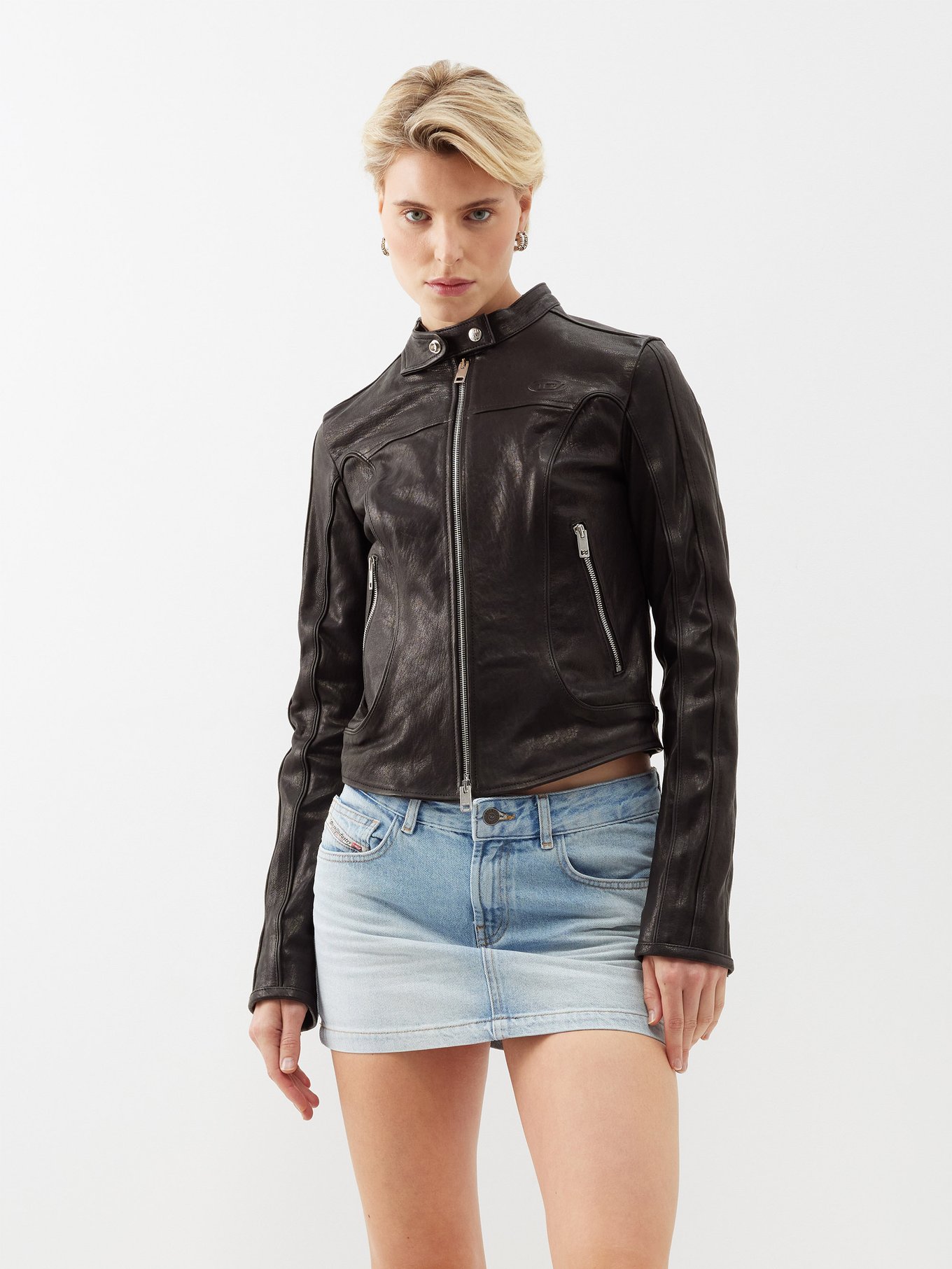 Foxi cropped leather biker jacket | Diesel