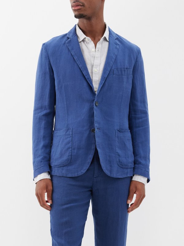 120% Lino Patch-pocket linen suit jacket