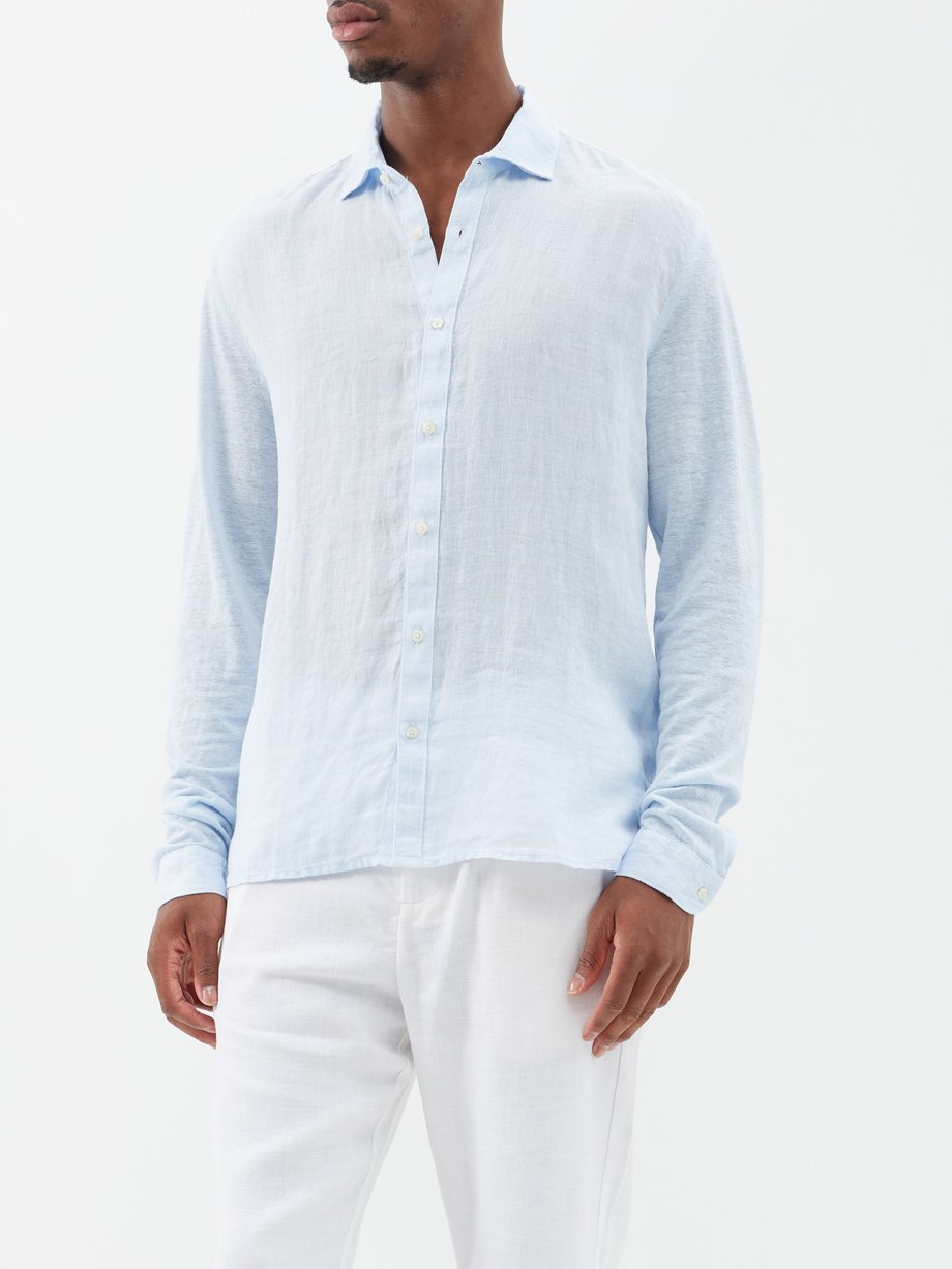 120% Lino Long-sleeved linen-jersey shirt
