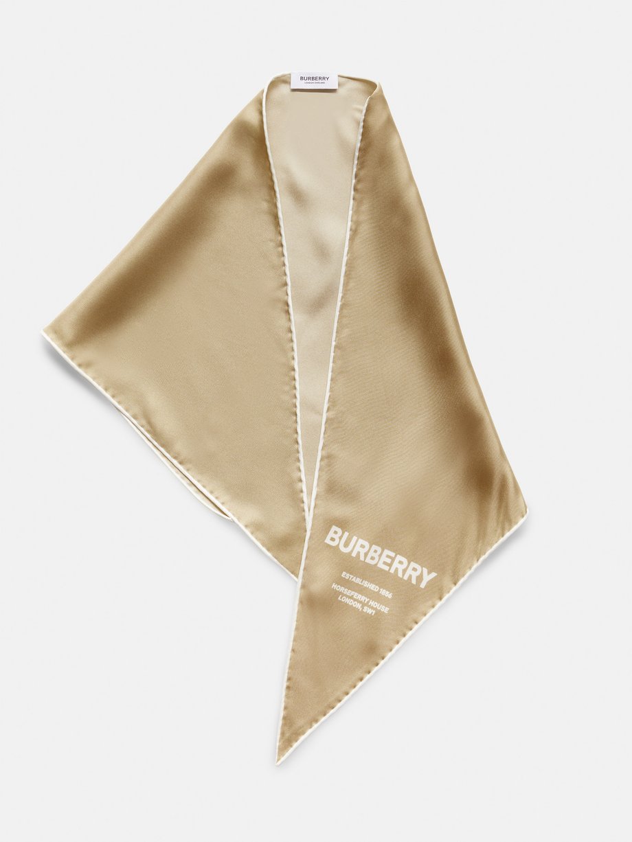 Burberry Logo-jacquard silk-twill scarf