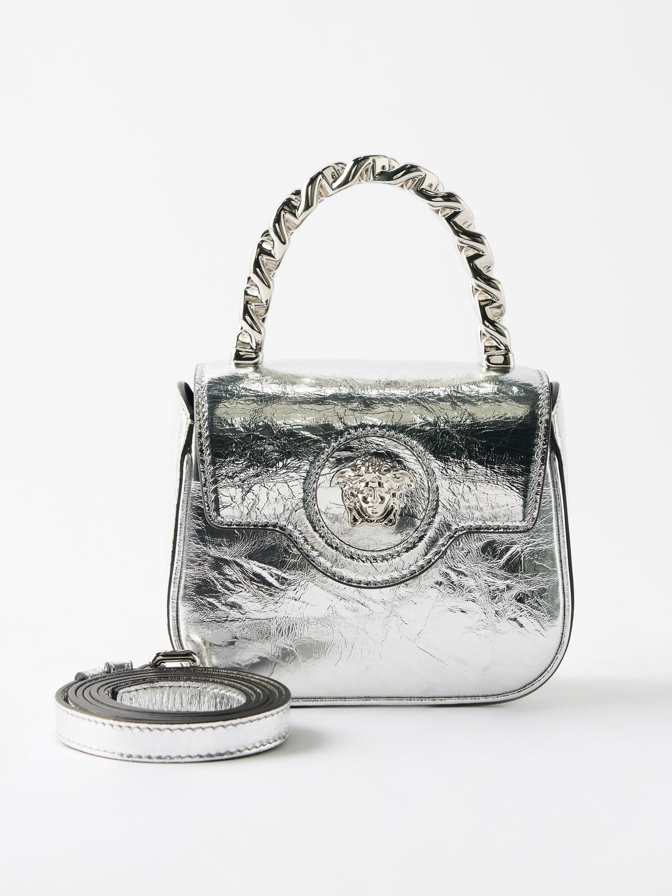 Versace La Medusa Metallic Leather Mini Bag - Farfetch