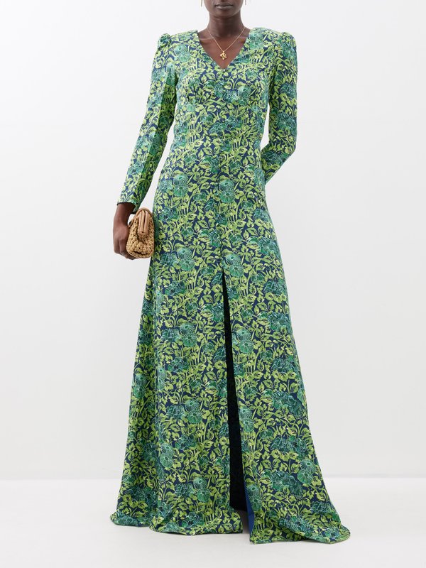 Saloni Margot-B printed silk-jacquard maxi dress