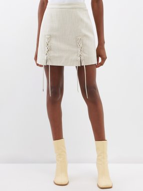 Palmer//harding palmer//harding Possibility cotton-blend lace-up mini skirt