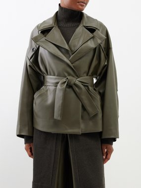 Palmer//harding palmer//harding Transformation layered-collar faux-leather jacket