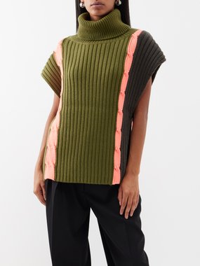 Roksanda Roll-neck open-seam wool-blend sweater