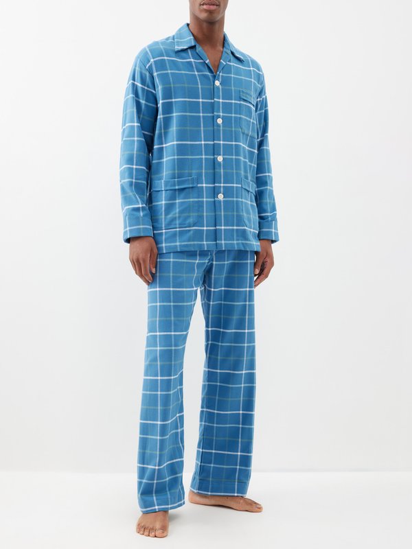 Derek Rose Kelburn checked cotton pyjamas