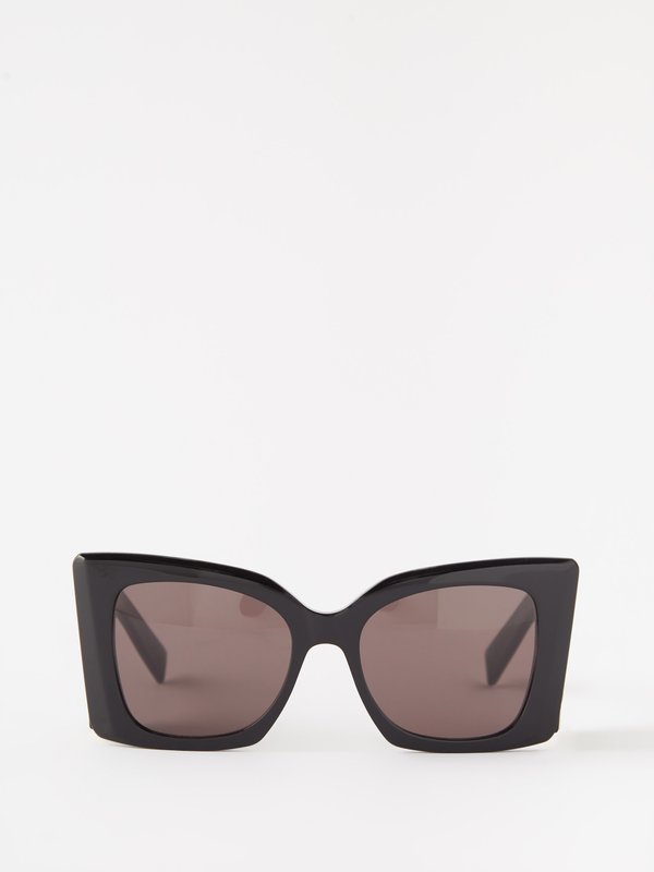 Saint Laurent Eyewear Lunettes de soleil œil-de-chat en acétate à logo