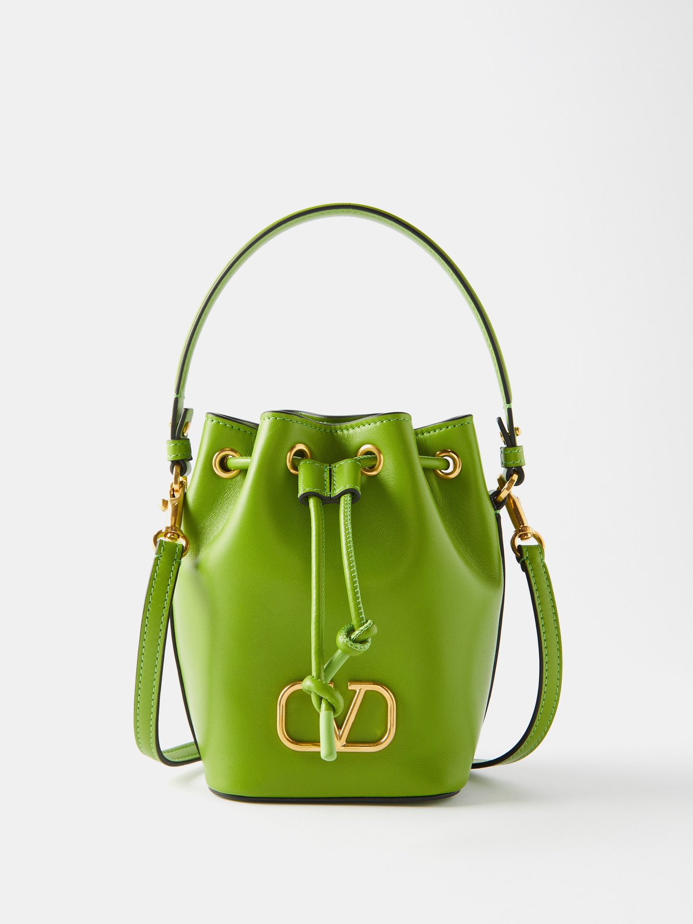 Shop Valentino Garavani Mini VLogo Crystal-Embellished Top Handle Bag
