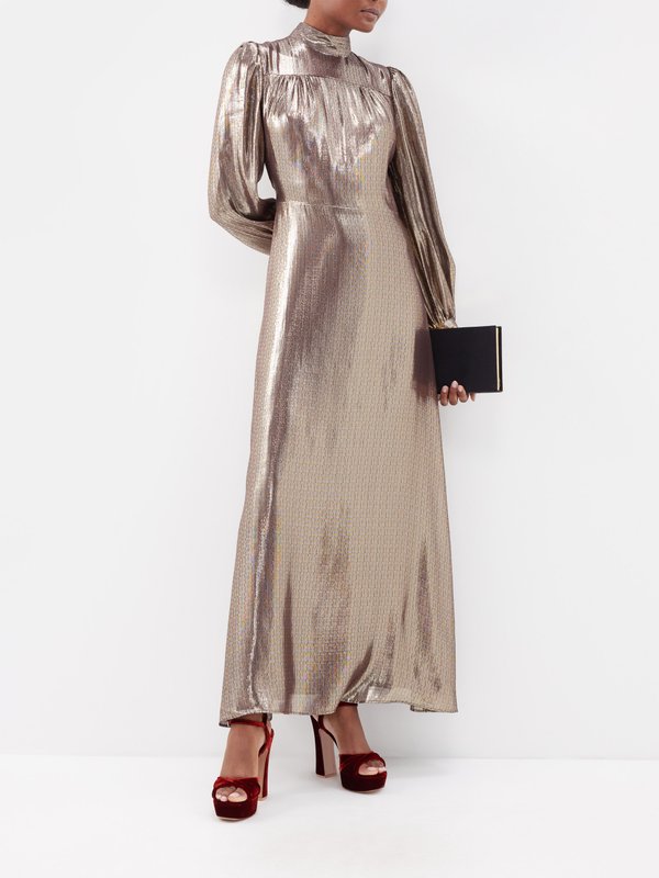 Bella Freud Anjelica silk-blend lamé gown