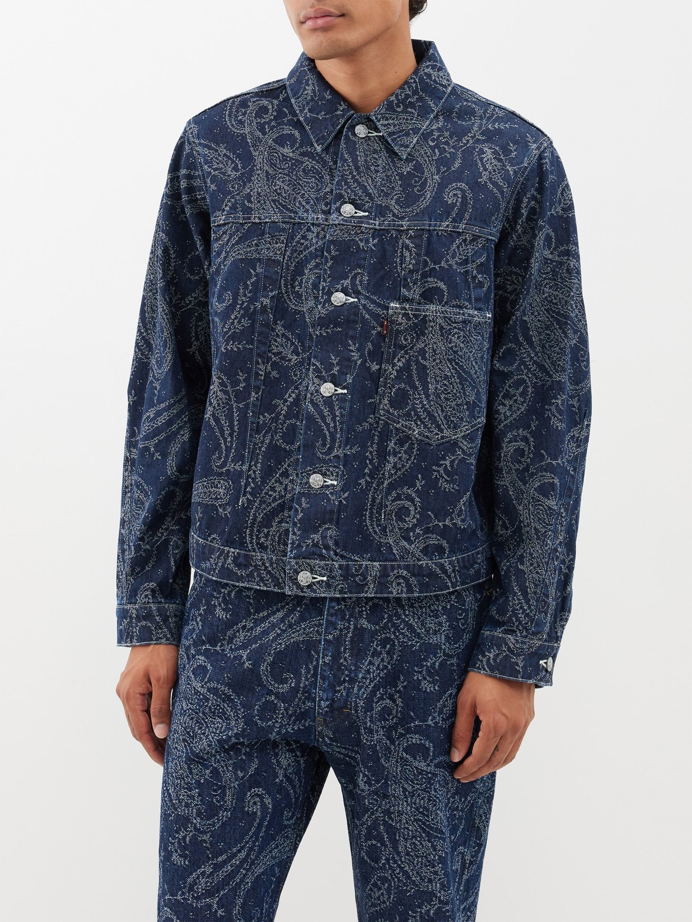 AMIRI, Jacquard Print Denim Workwear Jacket, Women