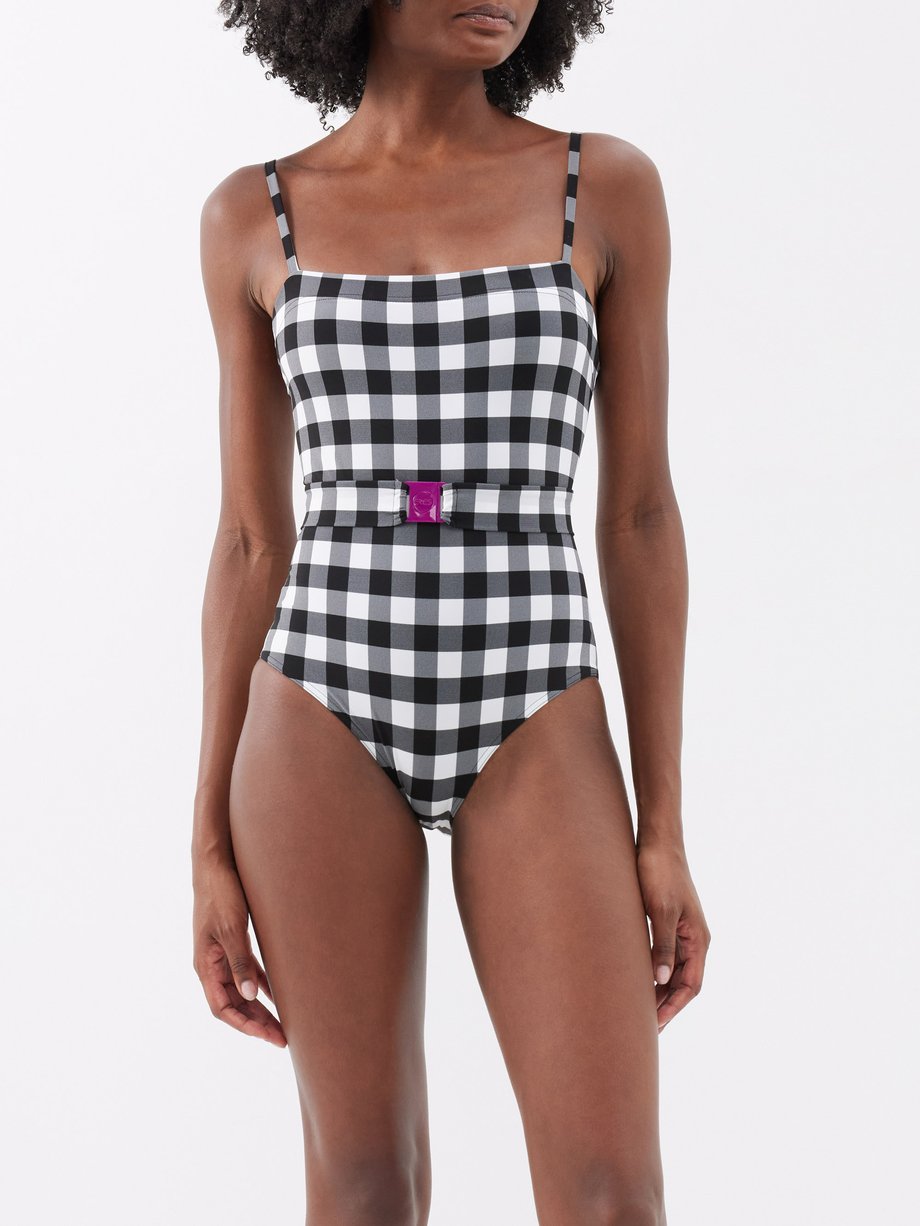 ERES Prisme checked buckled swimsuit