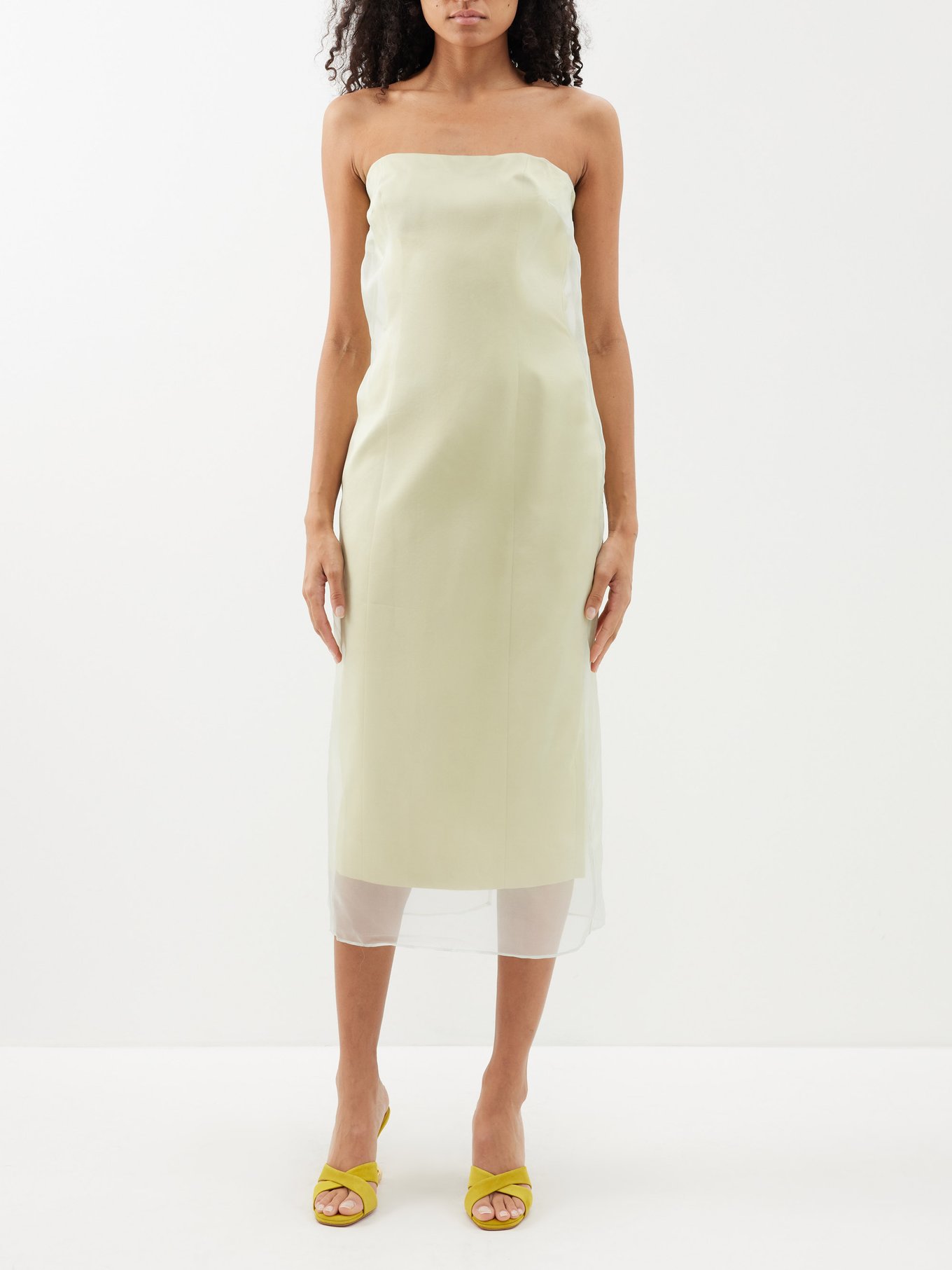 Punta organza-overlay midi dress | GAUGE81