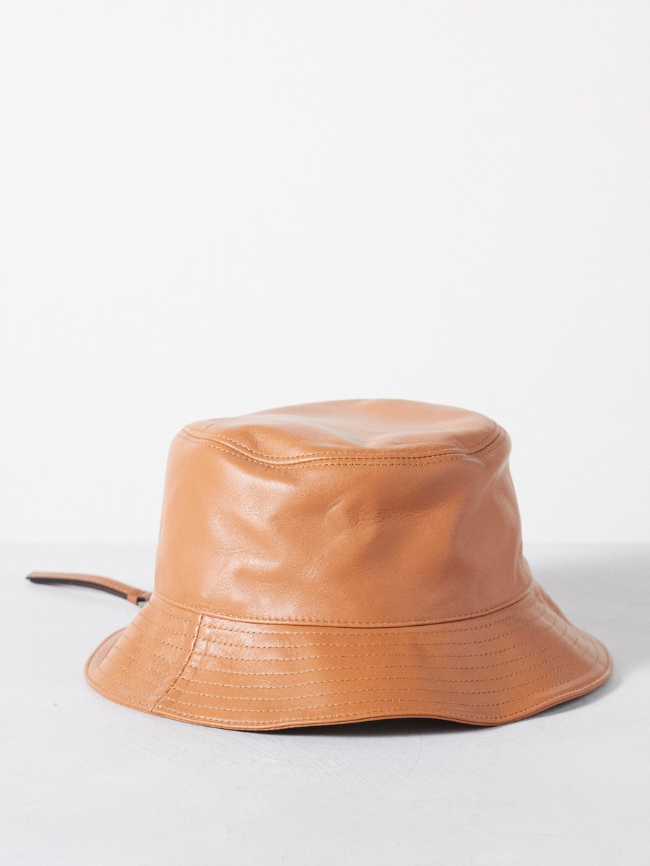 LOEWE Anagram-patch leather bucket hat