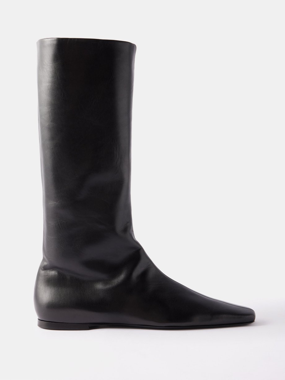 The Row Bette leather knee-high boots