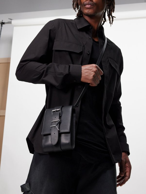 Y/Project Y-plaque leather cross-body bag
